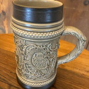 Vintage Alt‑Grenzau West Germany Stein – “Ein Feines Bier” Relief Design